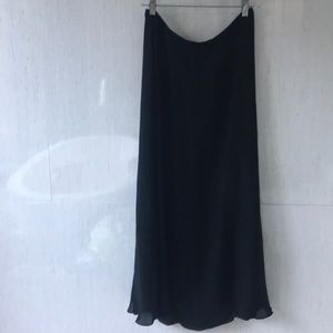 Ann Taylor Black Silk Maxi Skirt
